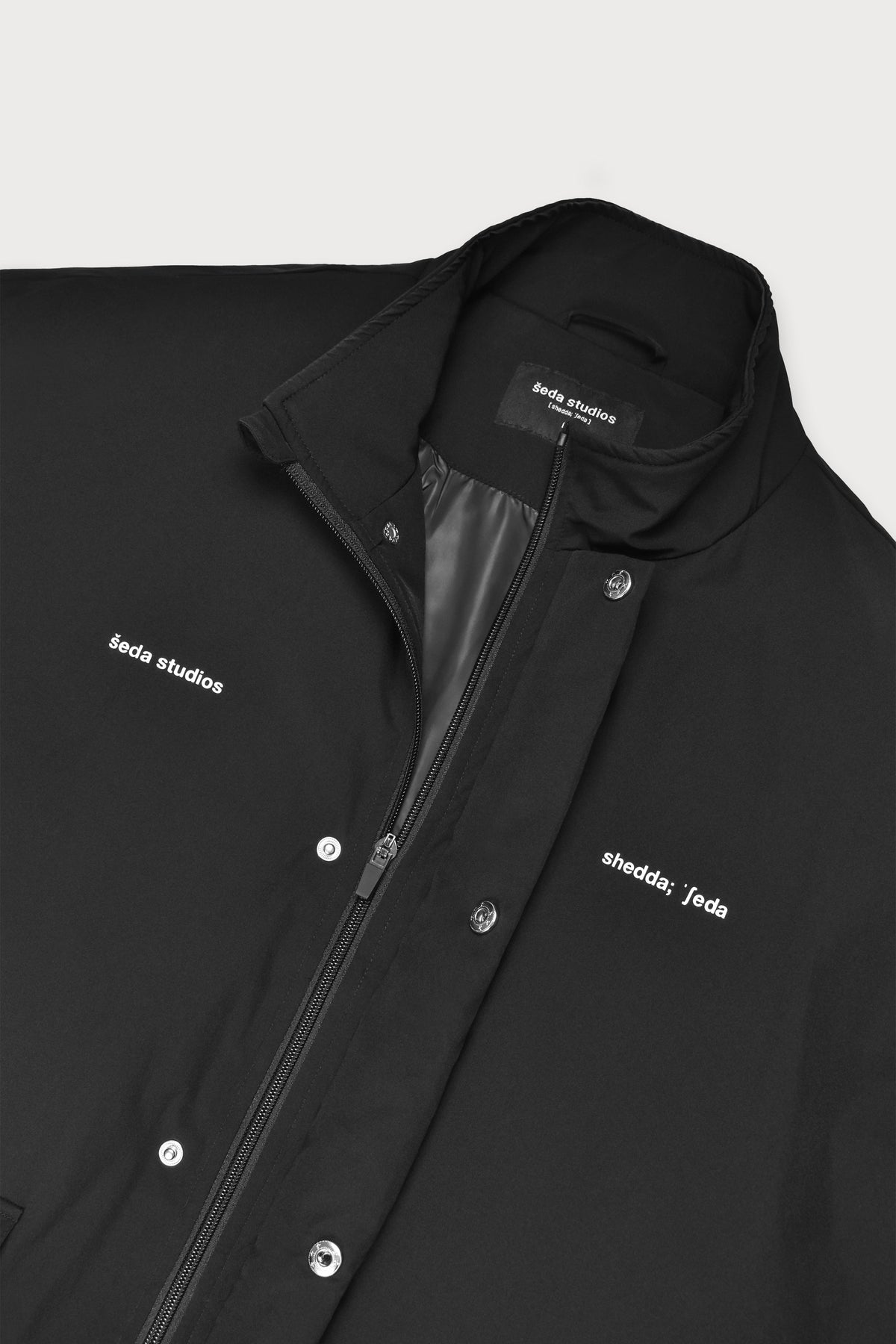 Combat Cargo Padded Jacket - Black / White