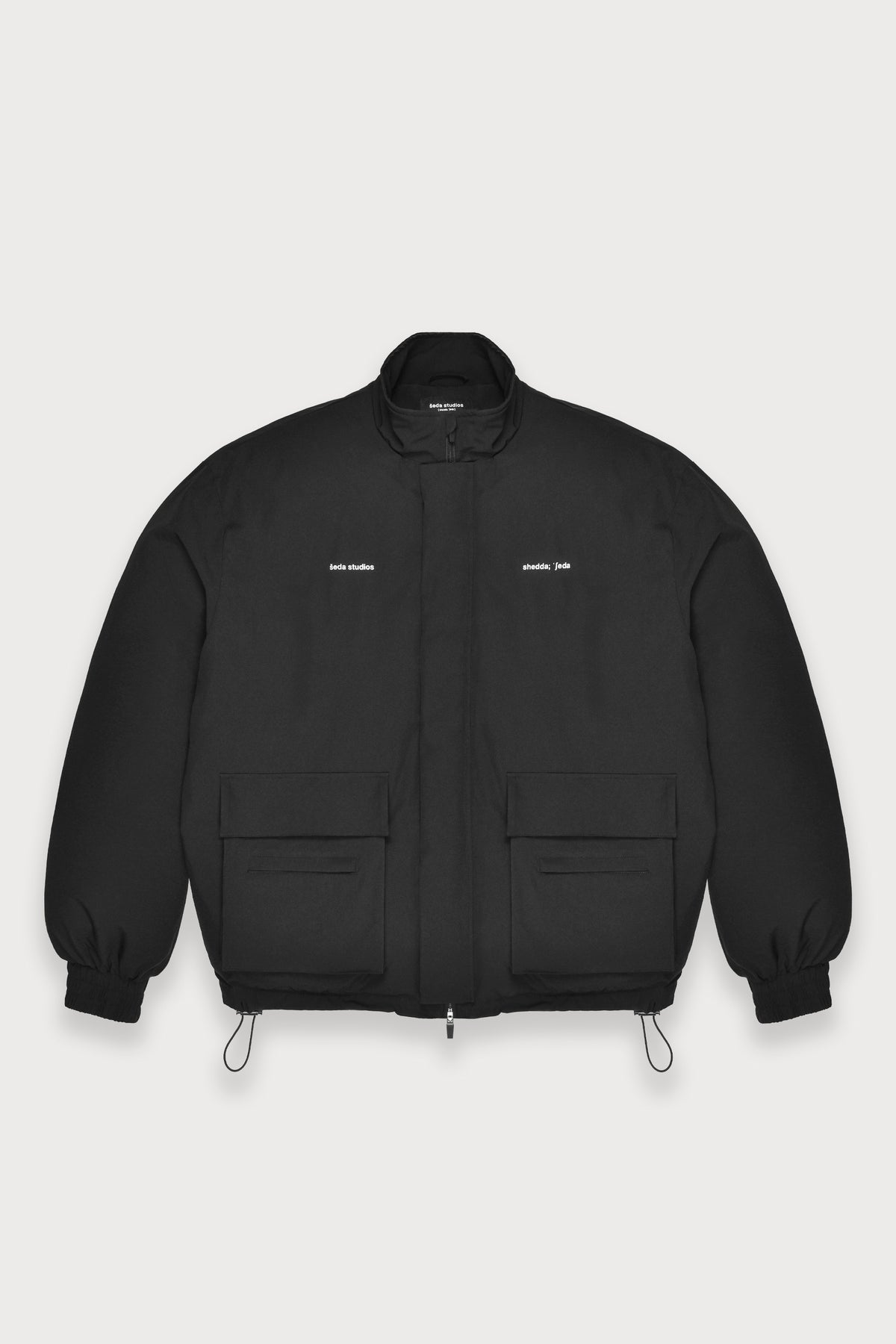 Combat Cargo Padded Jacket - Black / White